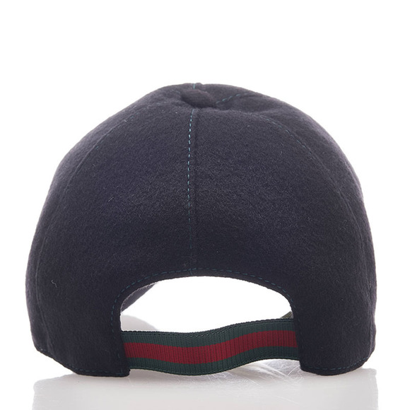 Gucci Interlocking G Sherry Line Cap 353505 Black Wool Cotton Nylon Ladies GUCCI - Picture 3 of 6